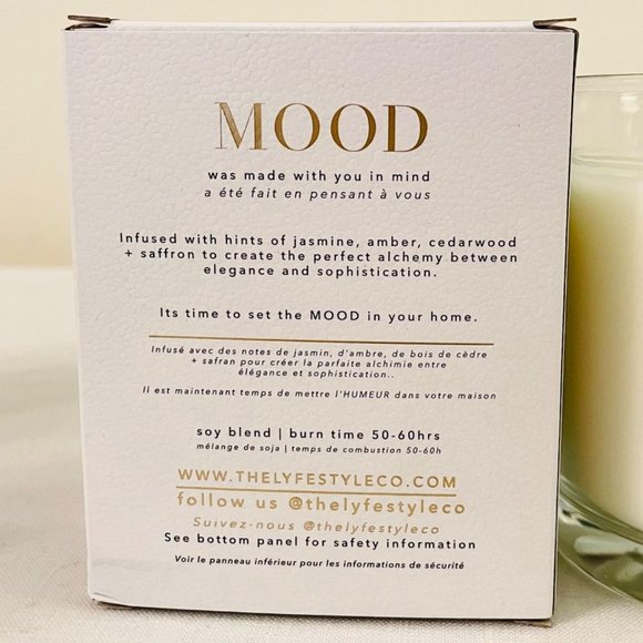 The Lyfestyle Co Mood Candle New 8 oz Infused with hints of jasmine and amber - Picture 5 of 7